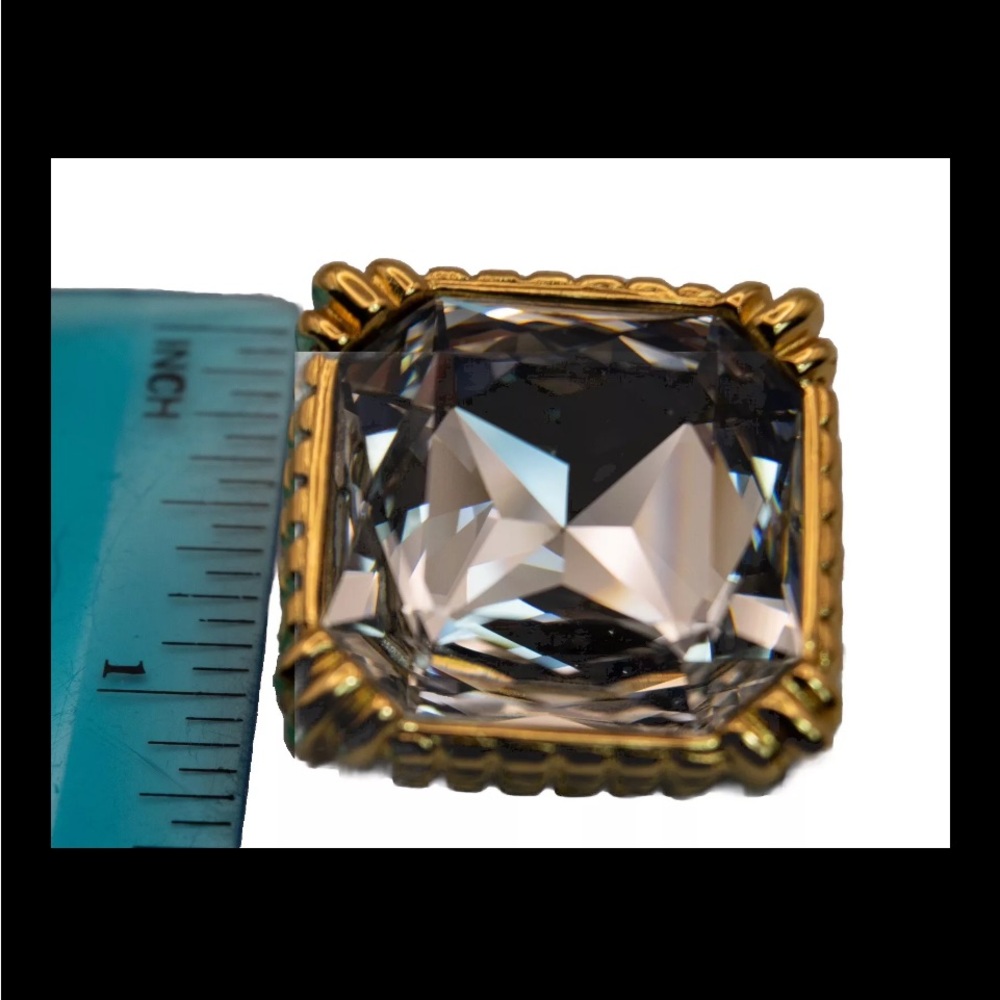 Christian Dior Vintage Headlight Stud Earrings Rare Fashion Jewelry - Picture 3 of 3